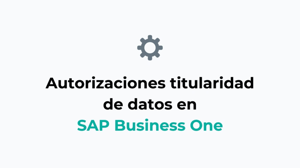 Cómo configurar autorizaciones de titularidad de datos en SAP Business One